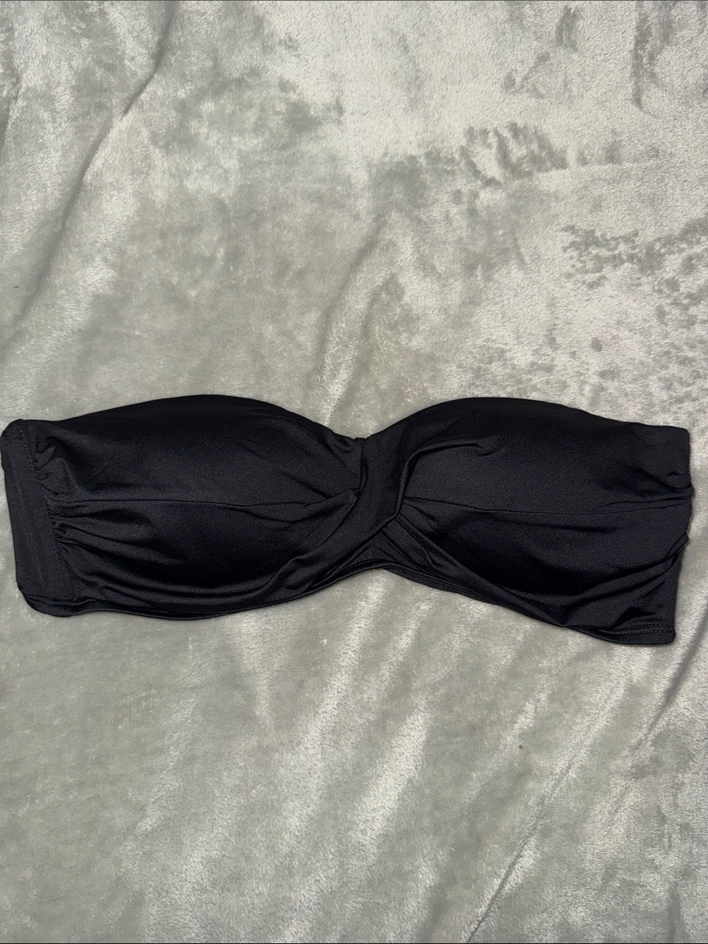 Kona Sol Black Twist-Front Strapless Bandeau